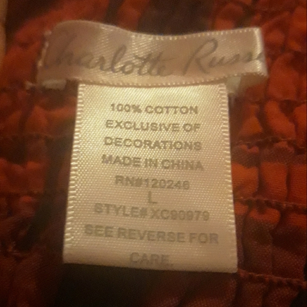 DONATED 6/30/2024 - Charlotte Russe Large Plaid Red Top - Picture 5 of 5